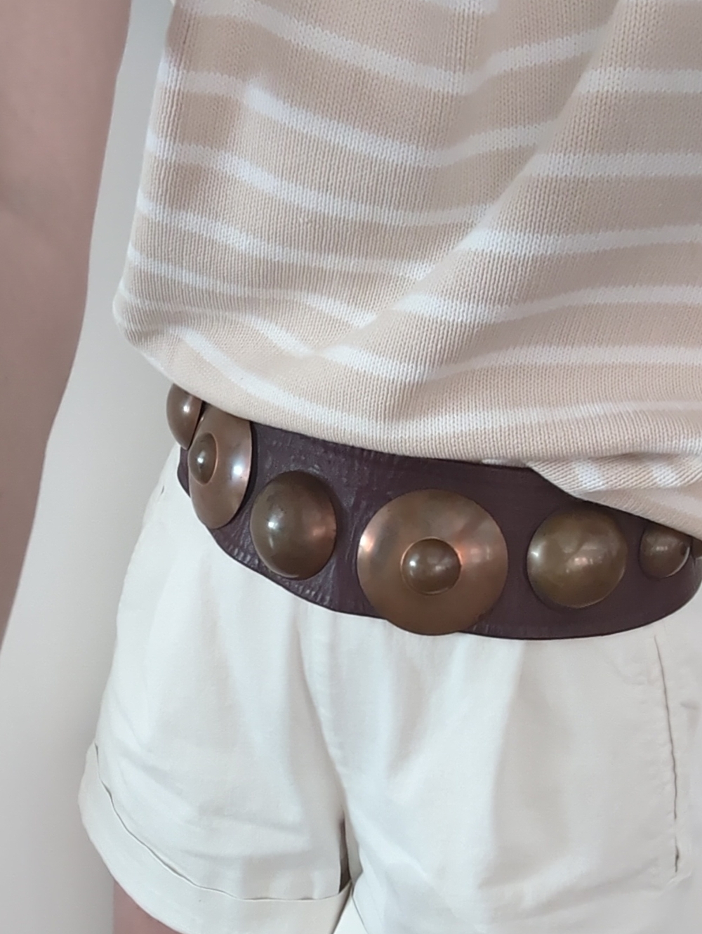 Brown Belt with Metal Stud Accents